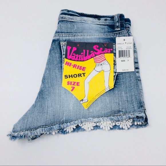 NWT Women’s Vanilla Star Lace Hi-Rise Denim Short - Picture 4 of 7